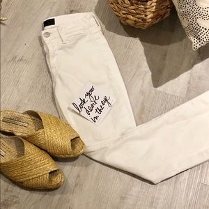 VINCE crisp white skinny flare jeans-24